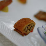 銀座 飛雁閣 - 香茹（しいたけ）豆腐皮（ゆば）卷（ま）き