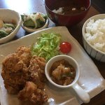 家庭料理居酒屋 よってって - ♪本日の日替り（唐揚げのおろしポン酢定食）￥500