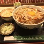 味奈登庵 - 肉南蛮そば 大盛り＋揚げ玉＋玉子♡