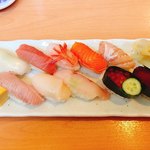 Sushi Ryouri Jizake Harako - 生寿し10カン  そば付き 850円