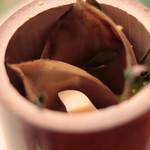 美山荘 - 筍味噌漬け バチコ挟み蒸し揚げ