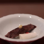 美山荘 - 鹿炙り寿司と千枚漬け