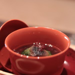 美山荘 - よもぎ餅のぜんざい