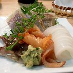 栄寿司 - お造り　赤貝、とり貝、白烏賊、〆春子鯛
