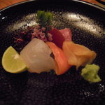 日本料理 たかむら - 刺身　真子鰈　青柳　本鮪