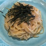 Organic Restaurant sizen - タラコじゃない明太子風パスタ（有機アマランサスを使って）