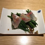 春夏秋冬ざこや - 桜鯛と菜の花昆布〆 からすみまぶし