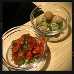 しゃぶしゃぶ温野菜  - うすら煮卵・肉チャンジャ