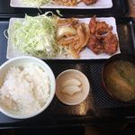 東京串焼倶楽部 - 日替り「唐揚＆豚味噌焼」700円