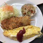 おふくろの味 みよし - 今日の日替りは、串かつとオムレツ！