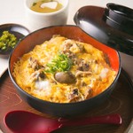 Boiled chicken Oyako-don (Chicken and egg bowl)