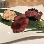 割烹 縮 - 常陸牛のタタキ