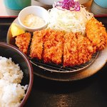 Matsunoya - ロースカツ＆カキフライ定食♡