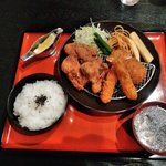 ふじやからあげ - ミックスフライ定食（大）