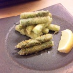 割烹 やました - アスパラのバター焼き.JPG