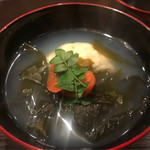 はらまさ - ハマグリ真薯、ワカメのお椀