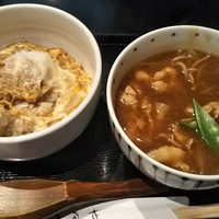 日本橋 やぶ久 - ミニカツ丼、ミニカレー南蛮そばセット 1,026円 ♪
