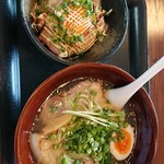 味楽 - Ｂセット 潮そば&焼豚丼