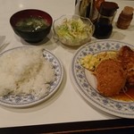 エンドレス - 日替わり定食　ポークジンジャー、クリームコロッケ(18-04)