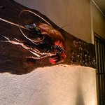 つけ麺 五ノ神製作所 - 海老ちゃんの看板19:40分ごろ下からライトアップされました