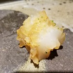 馳走 啐啄一十  - ⑪障泥烏賊(アオリイカ)(長崎県五島列島産・20日熟成)
      放血神経〆してから20日熟成してあるので、とても柔らかく甘みも凄いです。