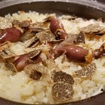 馳走 啐啄一十  - ⑰春トリュフ(イタリア産)ご飯(プレーン&生玉子入り)にホタルイカのトッピング
      春トリュフの控えめながらも艶やかな薫り、花粉症であっても堪能できるほど立ち昇って来ます。