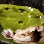 馳走 啐啄一十  - ⑲抹茶アイスと小豆アイスの二重奏
      こちらの定番デザート、柔らかな口溶けの抹茶アイスとしっかりした食感の小豆アイスです。