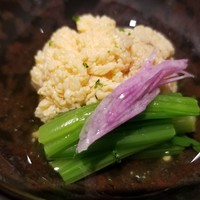 馳走 啐啄一十  - ①真鯛(山口県周防大島産)の真子(卵)のお浸し
                卵の一粒一粒が立っており、非常に状態が良いです。
                味付けも薄味で真子の旨みを最大限に引き出しています。