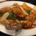 中華食房 正記 - 豚モモ肉のから揚げ 甘酢炒め（￥700）