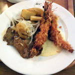 レストランBON - 生姜焼きとエビフライ