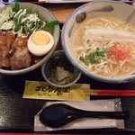 北谷食堂 妻恋坂店 - とろなんこつ丼＆沖縄すば(火曜日日替り)（750円）