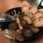 レストラン エイタブリッシュ - たけのこと新ジャガとマッシュルームのアヒージョ