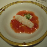 レ セゾン - 11.6.25ラングスティーヌとルバーブ マスタード風味のトマトのジュ 