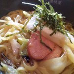 讃岐屋 - ランチにて。合鴨と九条ネギの生姜とろろパスタ。絶品！