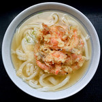 手打ちうどん 清水屋 - かき揚げうどん（かけ+エビかき揚げ）