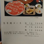 和田金 - メニュー  2018.4