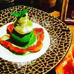 カフェシャララ - 抹茶ジェラートと練乳フレンチトースト