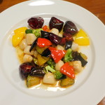 楽山 - 3千円コース：貝柱と野菜の唐辛子炒め