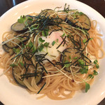 Matsudaira Pasuta Ten Ando Baru - なすと温泉玉子の和風パスタ