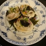 蓬左茶寮 - 先附②:桑名のハマグリのミモザ