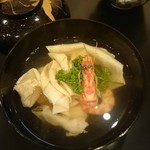 蓬左茶寮 - 椀物:巻き貝色々と花山椒の潮汁