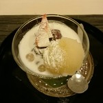 蓬左茶寮 - 水菓子:苺とココナッツミルクのぜんざい仕立て