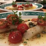 bistro アナログ舎 - ホワイトアスパラのポッシュ：こがしバターソース 950円。