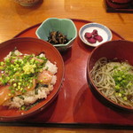 こんごう庵 - 鰤の漬け丼とお蕎麦のセット