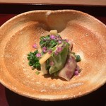 二条城ふる田 - ホタルイカ・菜の花・スナップエンドウのぬた和え