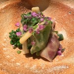 二条城ふる田 - ホタルイカ・菜の花・スナップエンドウのぬた和え