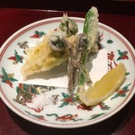 二条城ふる田 - 山菜の天ぷら