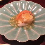 二条城ふる田 - 帆立の炙り・淡路島のトマト・新生姜のジュレ