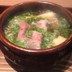 二条城ふる田 - 牛肉・新筍の花山椒鍋(1人鍋)