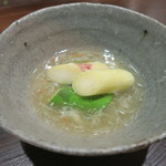 傳 - 30年4月　ホワイトアスパラ、ズワイ蟹の餡かけ